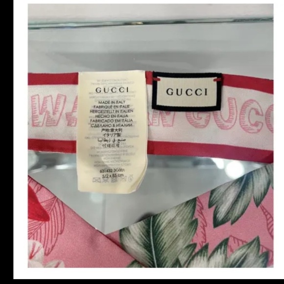 Gucci Pink Silk Twilly  💕🌸 Retails $295 - Picture 2 of 2